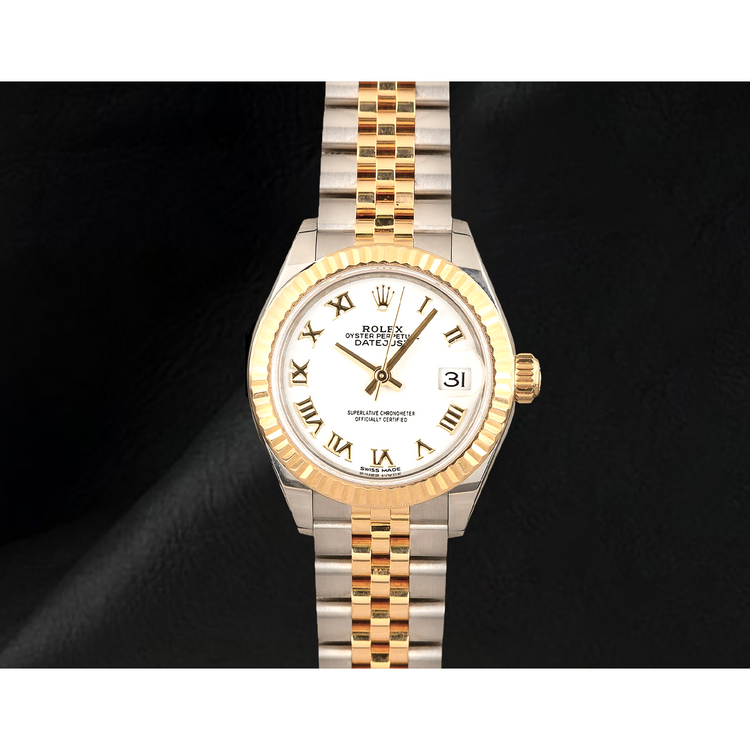 Montre Femme Rolex Datejust 279173 Bicolore Cadran Blanc Chiffres Romains