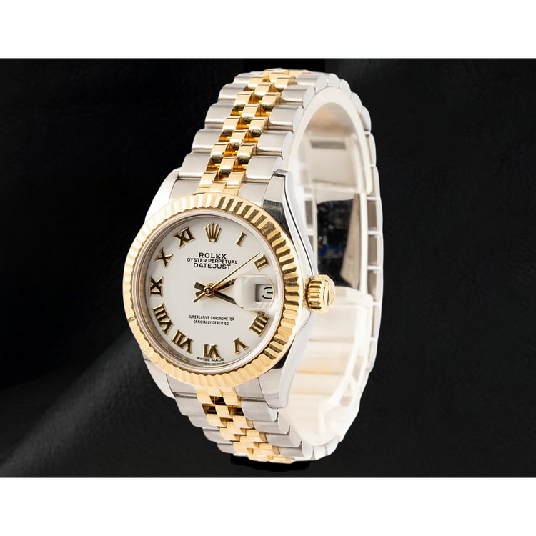 Montre Femme Rolex Datejust 279173 Bicolore Cadran Blanc Chiffres Romains