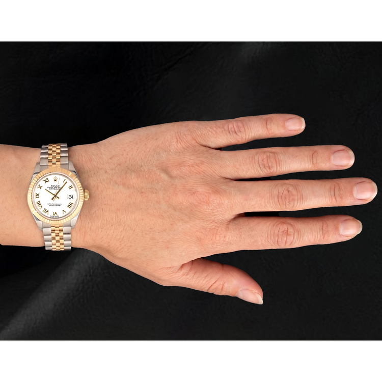 Montre Femme Rolex Datejust 279173 Bicolore Cadran Blanc Chiffres Romains