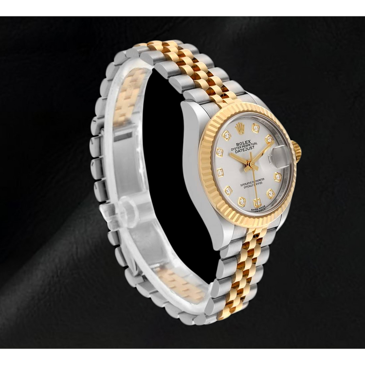 Montre Femme Rolex Datejust 28 mm Bicolore Cadran Diamants Argent 279173