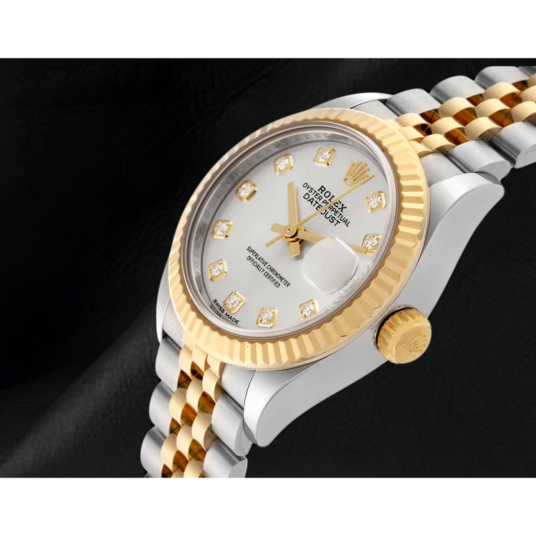 Montre Femme Rolex Datejust 28 mm Bicolore Cadran Diamants Argent 279173
