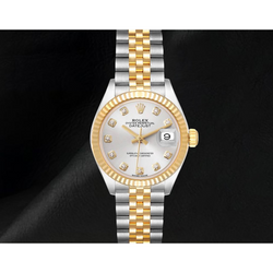 Montre Femme Rolex Datejust 28 mm Bicolore Cadran Diamants Argent 279173