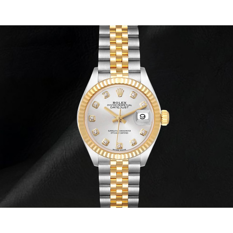 Montre Femme Rolex Datejust 28 mm Bicolore Cadran Diamants Argent 279173