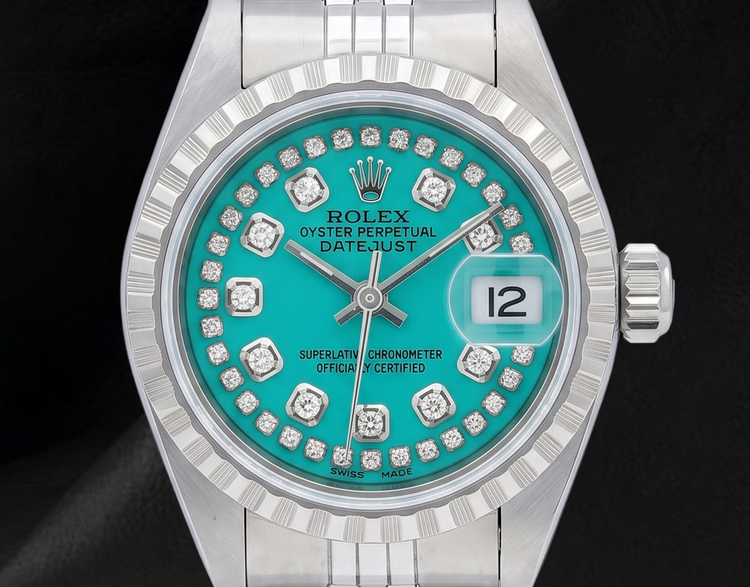 Montre Rolex Datejust 6916 26 mm en Acier Inoxydable avec Cadran Diamants en Filet