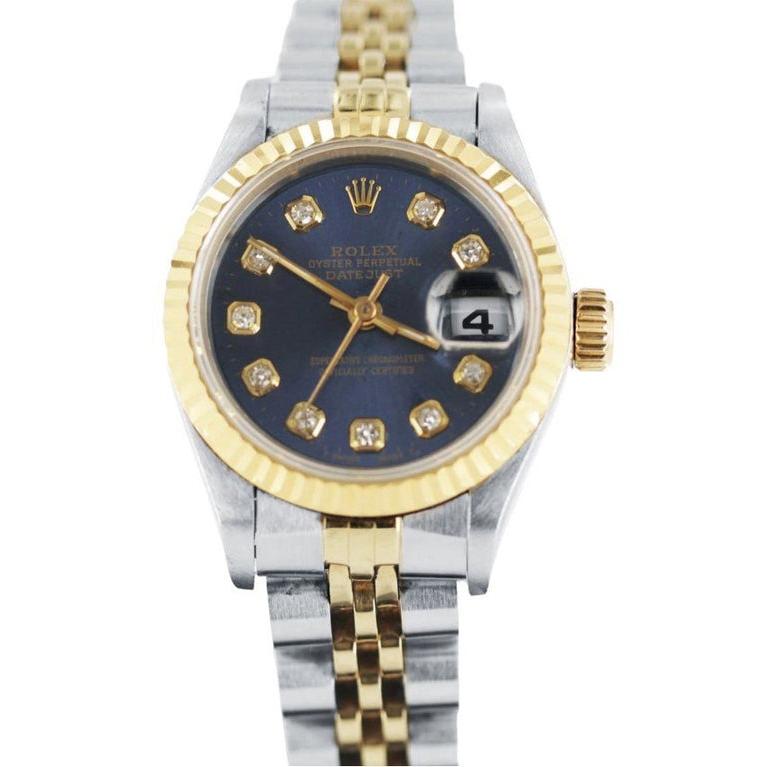 Datejust Rolex Cadran Bleu Diamant Regarder Femme 