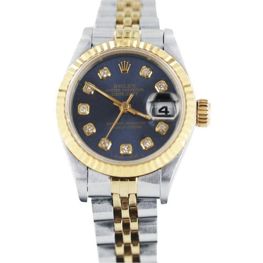 Datejust Rolex Cadran Bleu Diamant Regarder Femme 