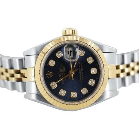  Rolex Cadran Bleu Diamant Regarder Femme acier inoxydable & Or Jubilé
