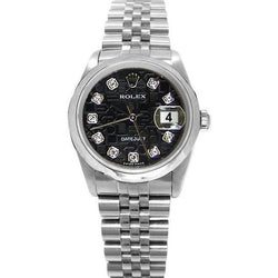 Datejust Rolex Cadran Diamant Noir Montre Homme Jubilé acier inoxydable