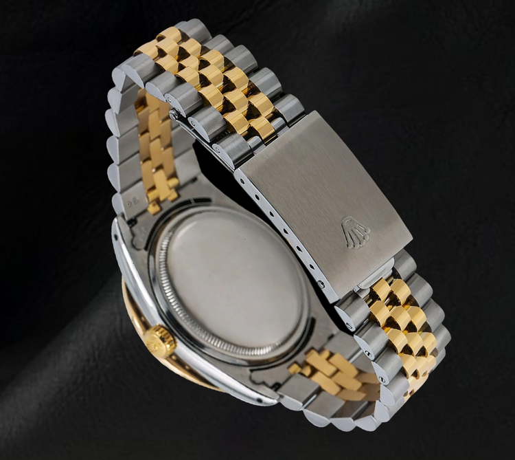 Montre Rolex Datejust 16013 Bicolore 36 mm Lunette Diamants Cadran Diamants Rouge