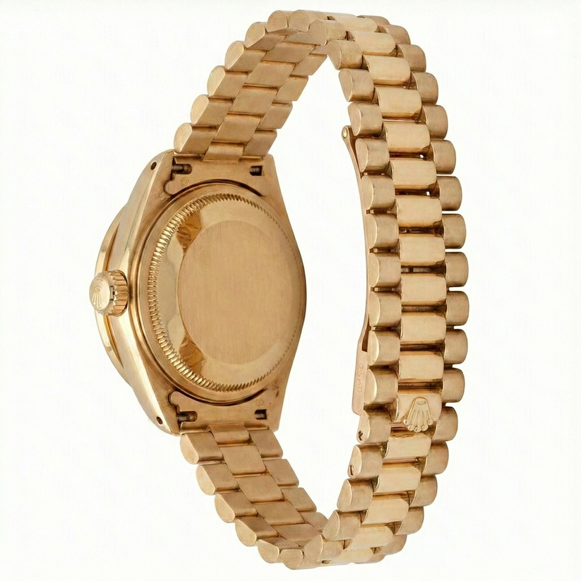 Datejust Rolex Lunette en diamant Montre présidentielle Champagne Cadran à bâtonnet Or