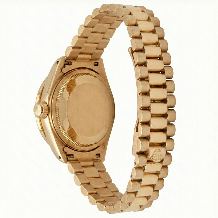 Datejust Rolex Lunette en diamant Montre présidentielle Champagne Cadran à bâtonnet Or