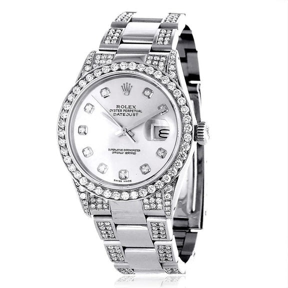 Datejust Rolex Montre Homme Lunette Diamant huître Bracelet acier inoxydable
