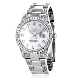 Datejust Rolex Montre Homme Lunette Diamant huître Bracelet acier inoxydable
