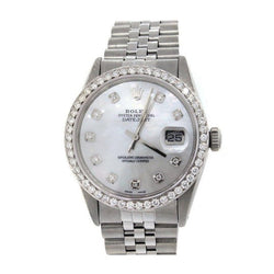 Datejust Rolex Montre pour homme avec lunette en diamant en acier inoxydable à réglage rapide