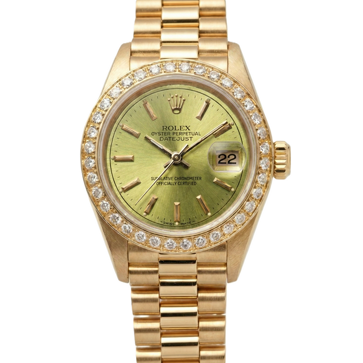 Datejust Rolex still présidentiel cadran diamant cadran bâton de champagne G