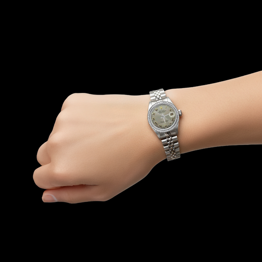 Datejust acier inoxydable bracelet jubilé cadran romain montre dame Rolex diamant P2