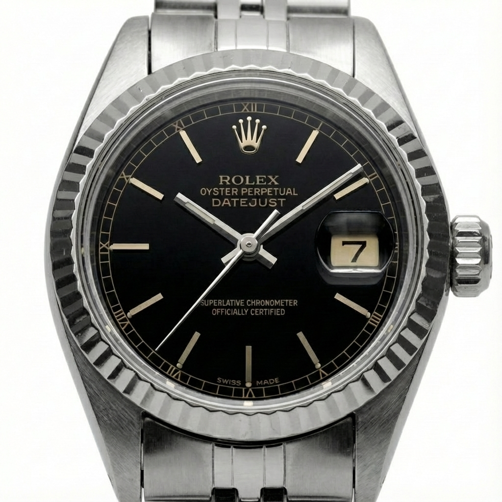 Datejust stick Cadran Lunette Cannelée Montre Rolex acier inoxydable jubilé