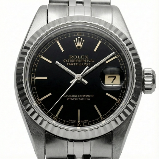 Datejust stick Cadran Lunette Cannelée Montre Rolex acier inoxydable jubilé