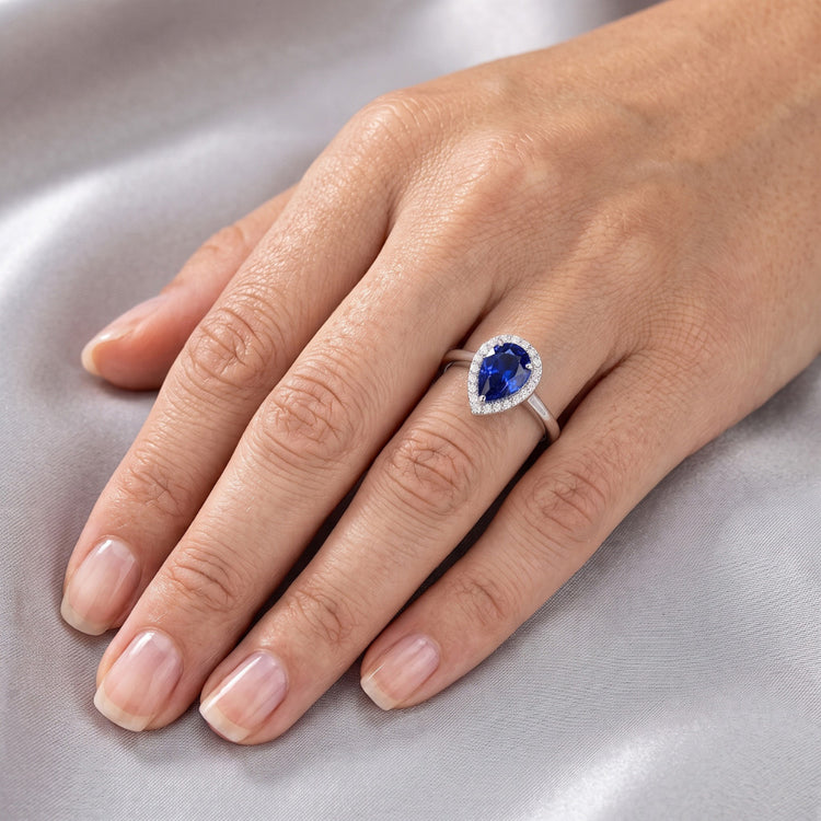 De luxe Saphir Bleu Royal Bague Pierre de Couleur 2 carats