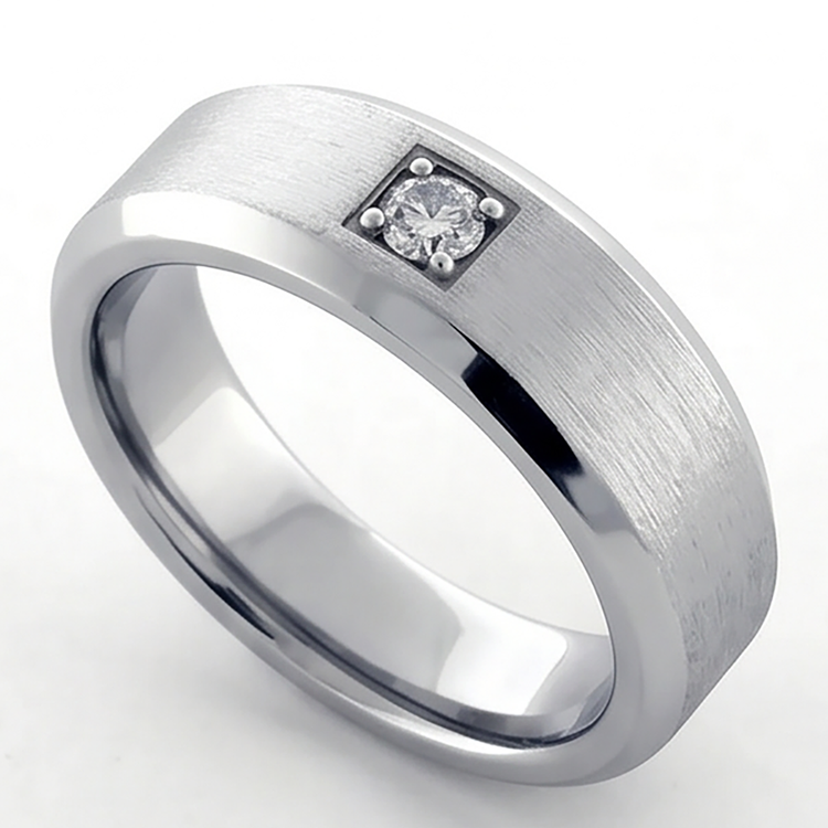 Décontracté Hommes Bague En Cultivé en Laboratoire Diamant Ronde Coupe
