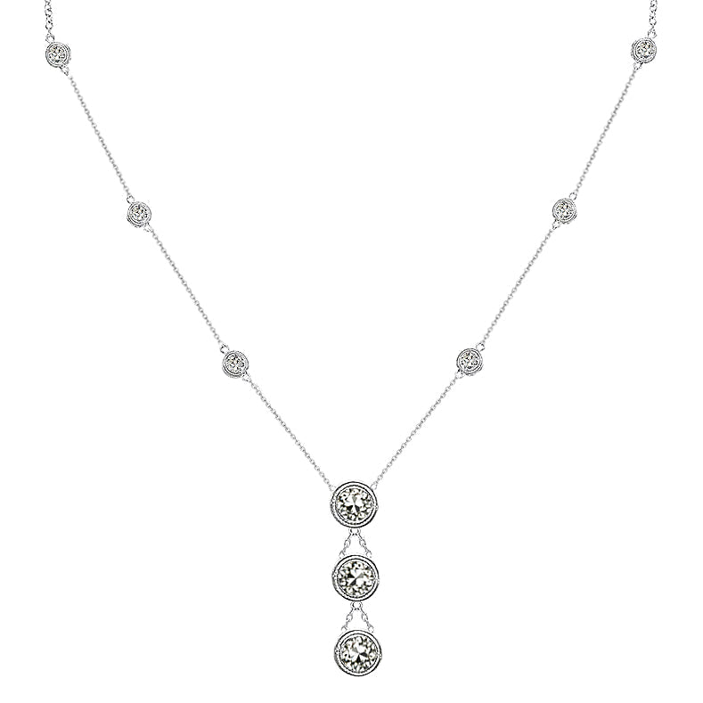 Pendentif Or 14K Blanc avec Diamant Fin – vue principale