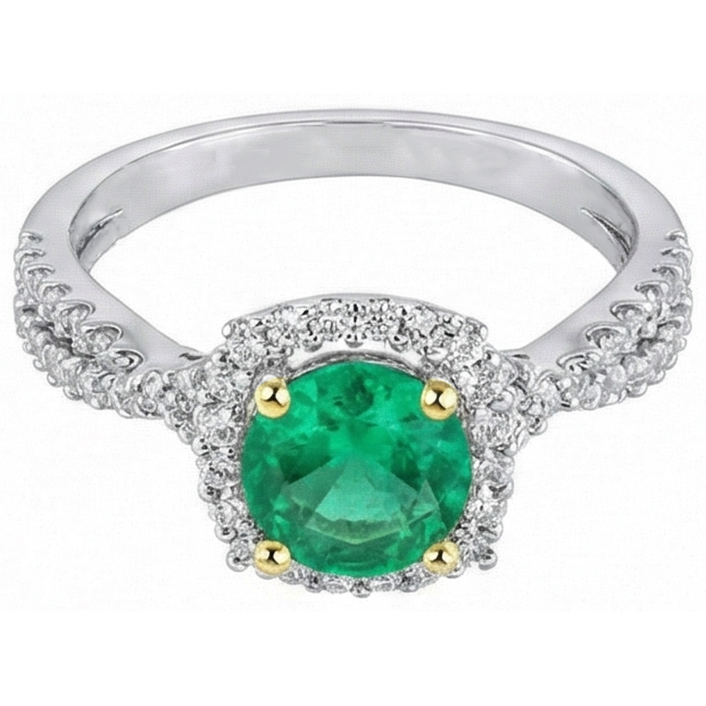 Émeraude Fine Bague Pierre Précieuse – vue de côté