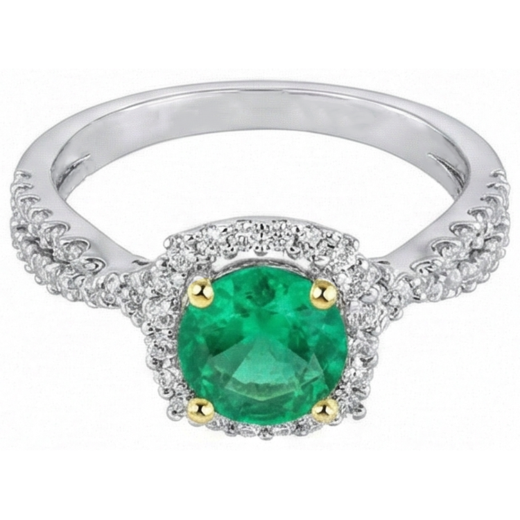 Émeraude Fine Bague Pierre Précieuse – vue de côté