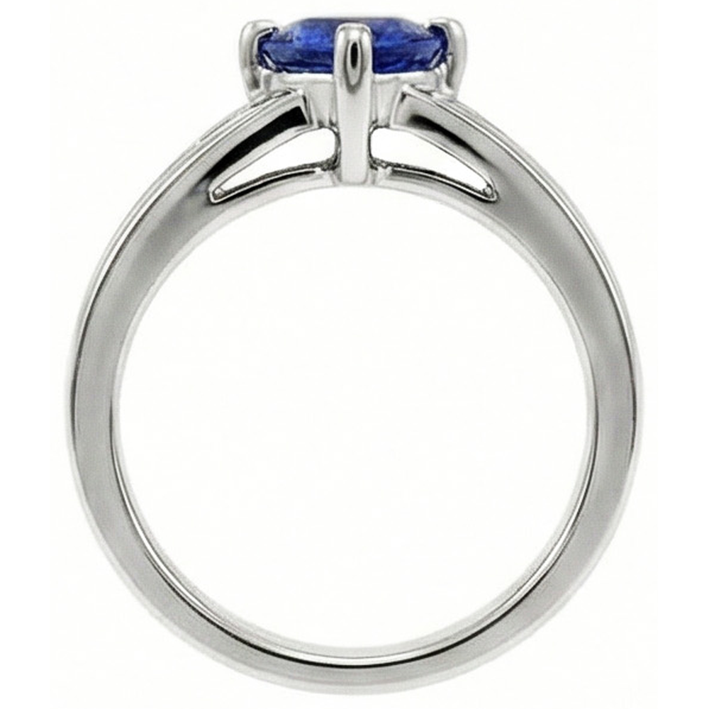 naturel round saphir 1.25carats bague vue de dessus