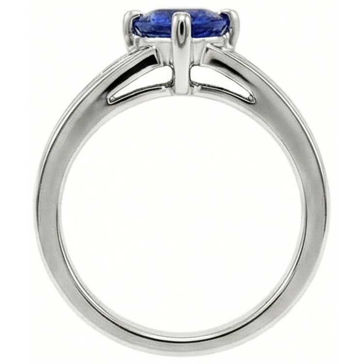 naturel round saphir 1.25carats bague vue de dessus