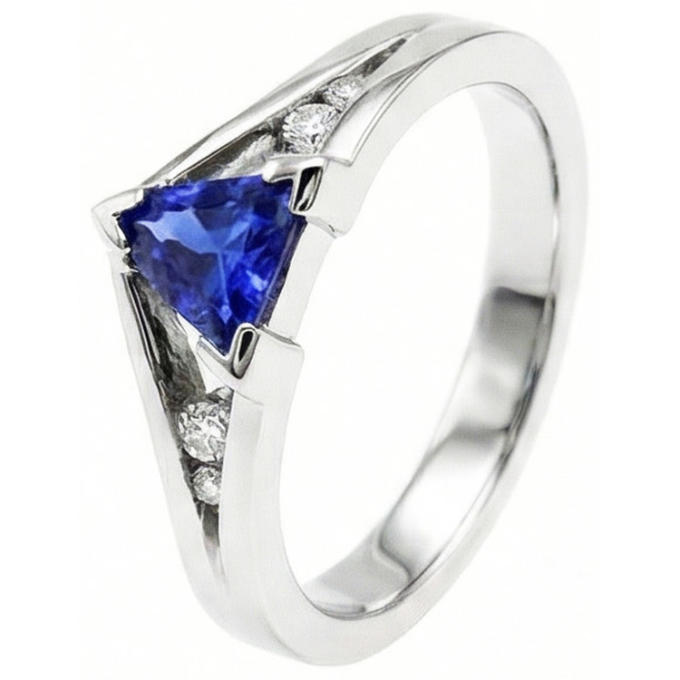 naturel round saphir 1.25carats bague détail rapproché