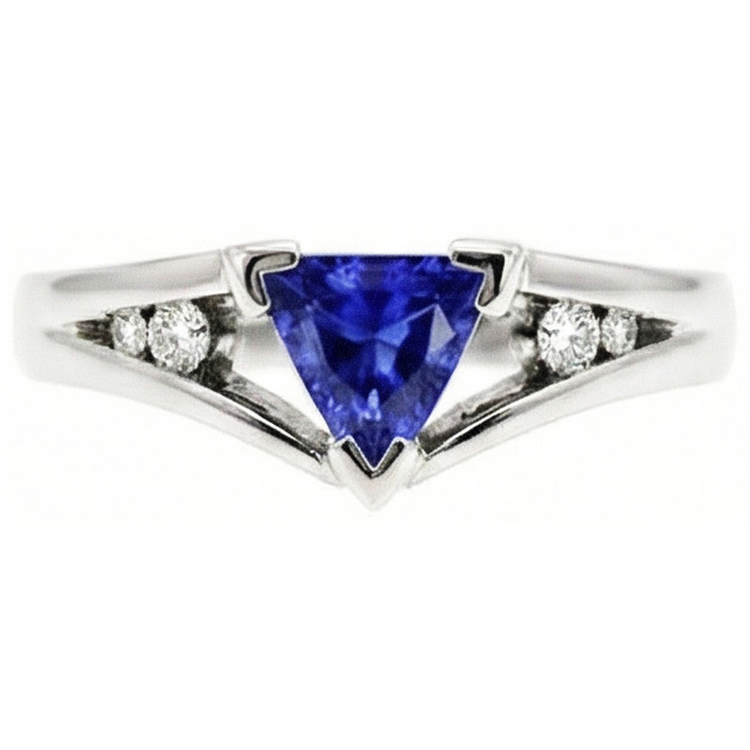 naturel round saphir 1.25carats bague angle de côté