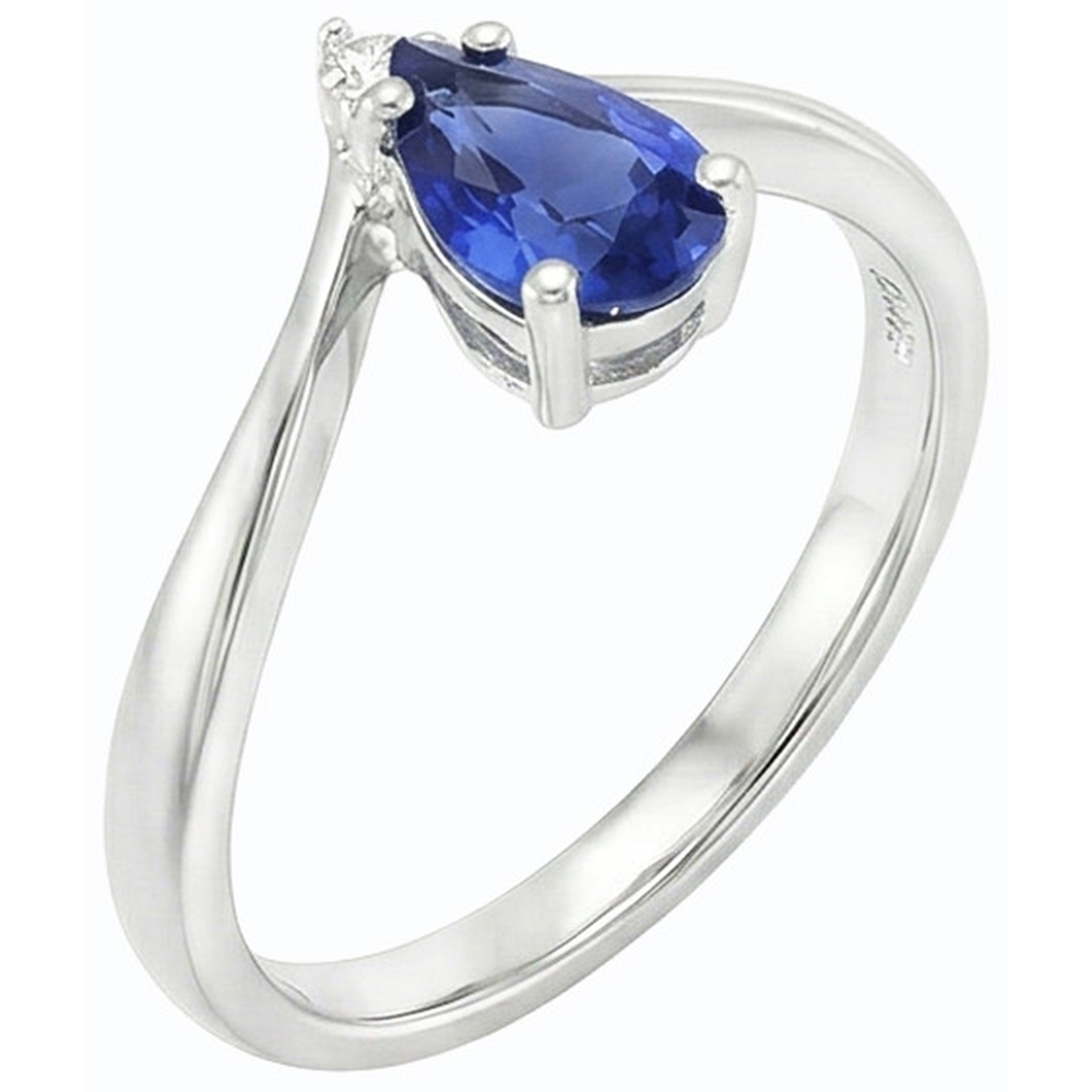 naturel pear diamant 1.25carats bague angle de côté