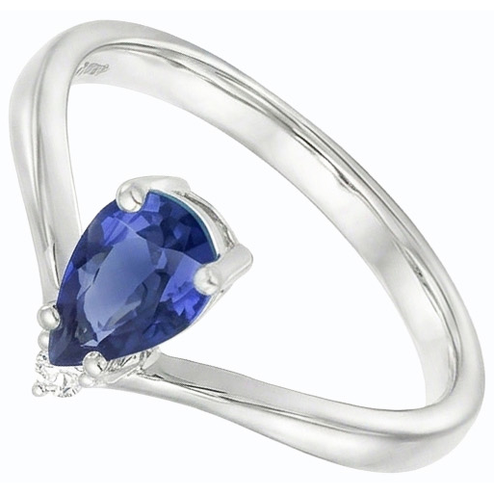 naturel pear diamant 1.25carats bague détail rapproché