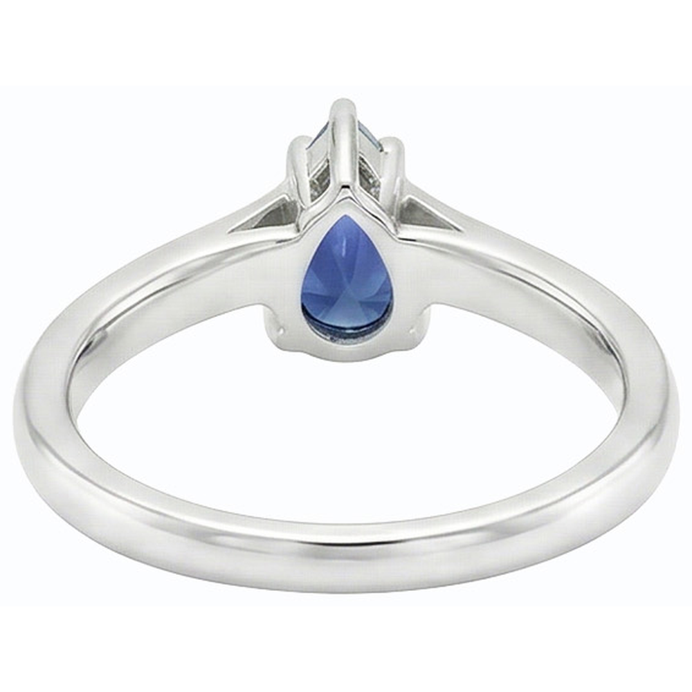 naturel pear diamant 1.25carats bague vue de dessus
