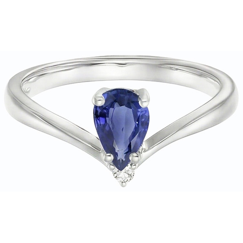 naturel pear diamant 1.25carats bague sur blanc