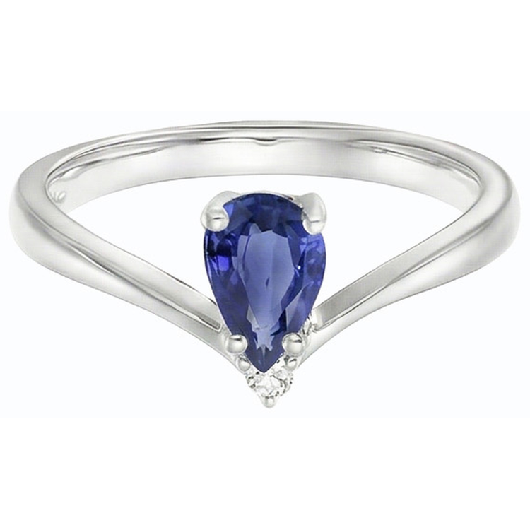 naturel pear diamant 1.25carats bague sur blanc