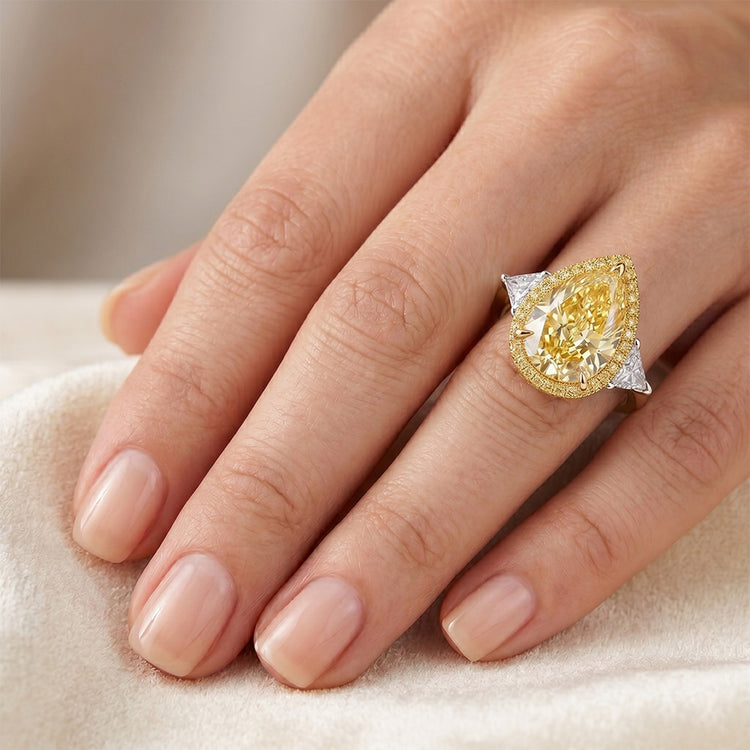 Diamant Canari Bague Statement – Pureté VVS 4,75 carats Or 14K