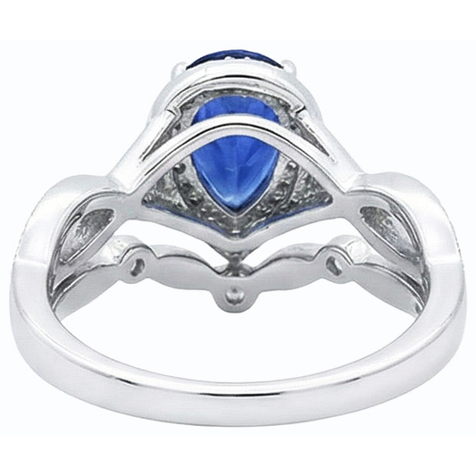 Diamant Ceylan Saphir Alliance Ensemble Couronne Style 3.50 Carats