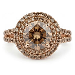 Diamant Champagne Désert Bague Nuptiale – Diamant Fin 4 carats