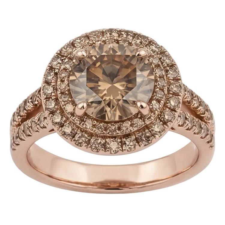 Diamant Champagne Désert Bague Nuptiale – Diamant Fin 4 carats