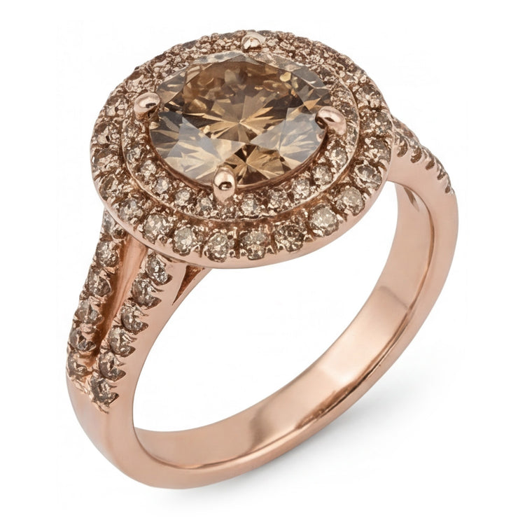 Diamant Champagne Désert Bague Nuptiale – Diamant Fin 4 carats