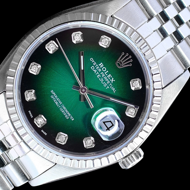 Diamant Fin Rolex – Diamant Vert 0,20 carats Stainless Steel