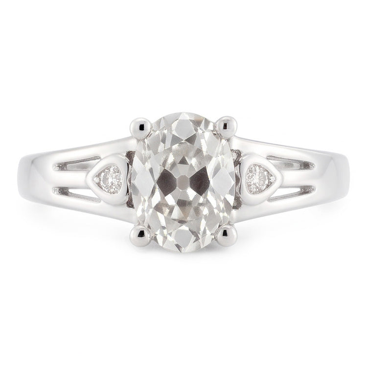 Diamant Fin taille Old Mine Bague Mono-Pierre 3 carats