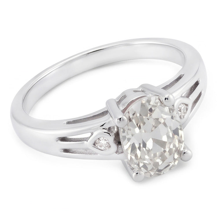 Diamant Fin taille Old Mine Bague Mono-Pierre 3 carats