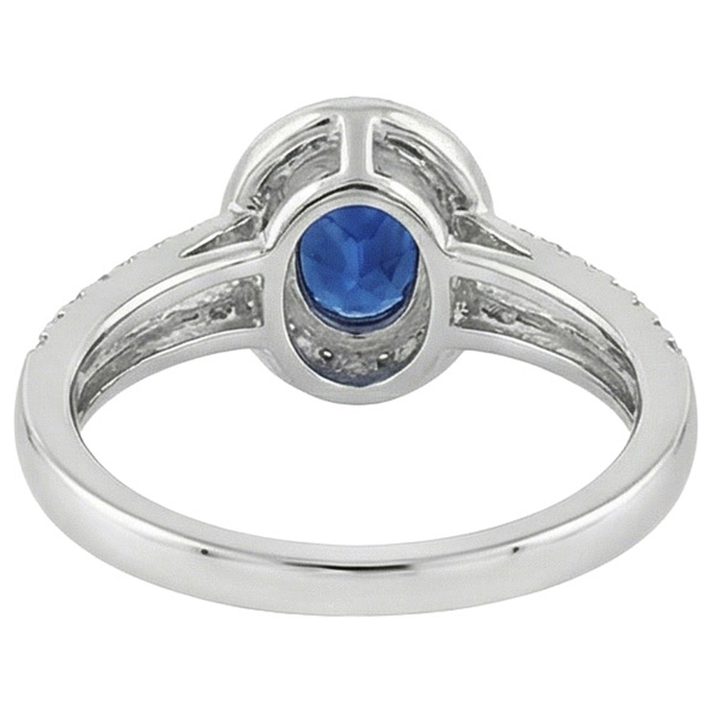 naturel oval saphir 2.50carats bague détail rapproché