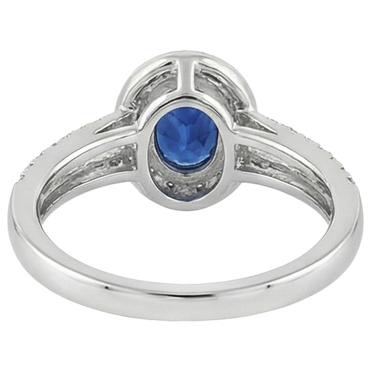 naturel oval saphir 2.50carats bague détail rapproché