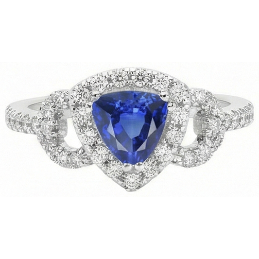 naturel round saphir 3carats bague angle de côté