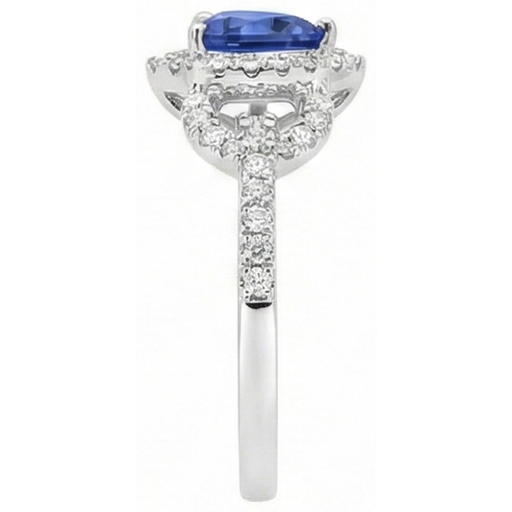 naturel round saphir 3carats bague vue de dessus