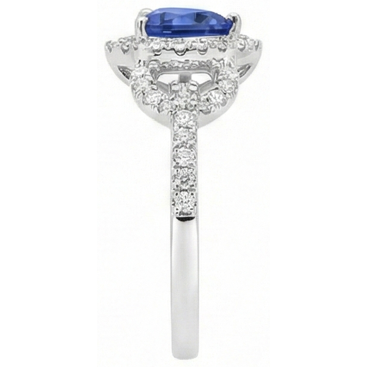 naturel round saphir 3carats bague vue de dessus
