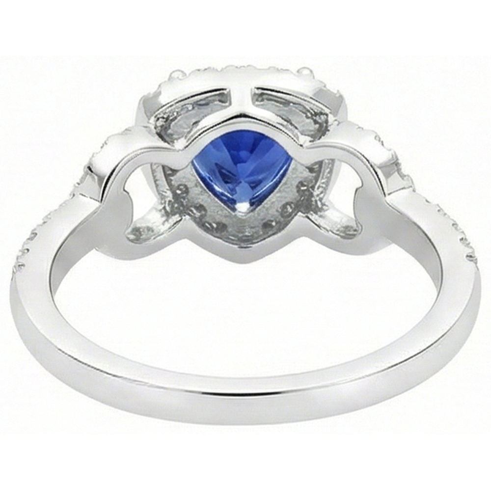 naturel round saphir 3carats bague sur blanc